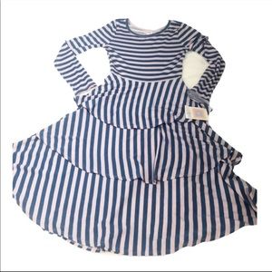 LuLaRoe Georgia Ruffled dress stripes XS
